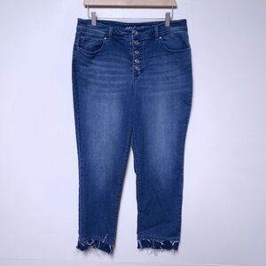 INC International Concepts Womens 12 Straight Leg Regular Fit Raw Hem Button Fly